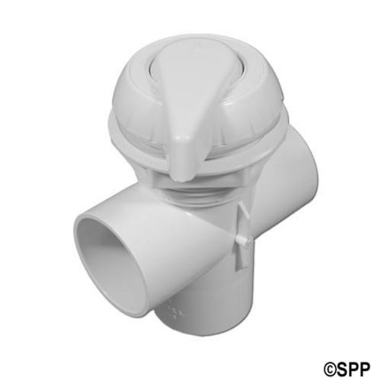 600-3060: Diverter Valve, Waterway, 2-Port, 2" Vertical, Top Access, Notched, White