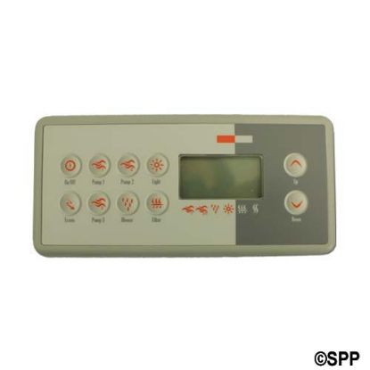 BDLTSC810K: Spaside Control, Gecko TSC-8-10K-GE1, 10-Button, LCD, On/Off-Pump1-Pump2-Pump3-Blower, 10' Cable, w/8 Pin JST Plug