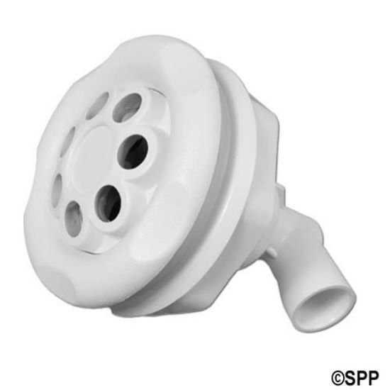 210-7670: Jet Assembly, Waterway Power Storm, Massage, 3/4"S  Water x 3/8"B Air, 5 Scallop, White