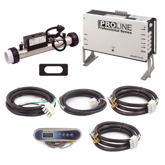 PL6239BP-S45T-T40H-10: Control System, Proline, BP501G3, 120/240V, 1.125/4.5Kw Slide Titanium, Pump 1- 2 Speed, Pump 2- 2 Speed, Blower, Ozone, w/TP400T Spaside, Overlay- (Temp, Jet, Light, Aux) Cords & Intergrated Ozone Module