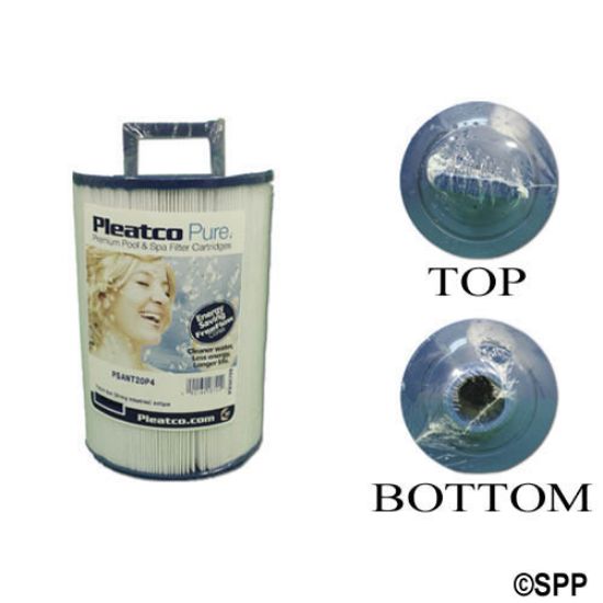PSANT20P4: Filter Cartridge, Pleatco, Diameter: 4-3/4", Length: 7-1/16", Top: Handle, Bottom: 1-1/2"SAE, 20 sq ft