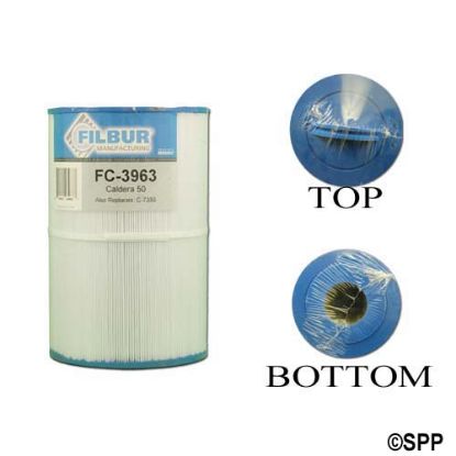 FC-3963: Filter Cartridge, Filbur, Diameter: 7", Length: 10-3/4", Top: Handle, Bottom: 2-11/16", 50 sq ft